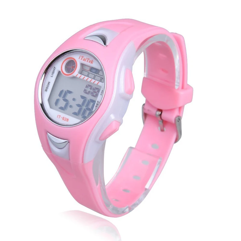 

Children watches Waterproof Girls Boys Fashion Swimming Sports Dive Digital Kids Wristwatches Wrist Watch Pink W3